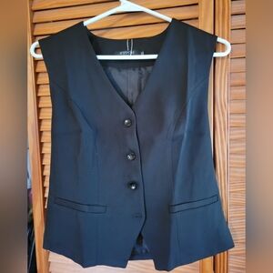 NWT Black Button-Up Vest